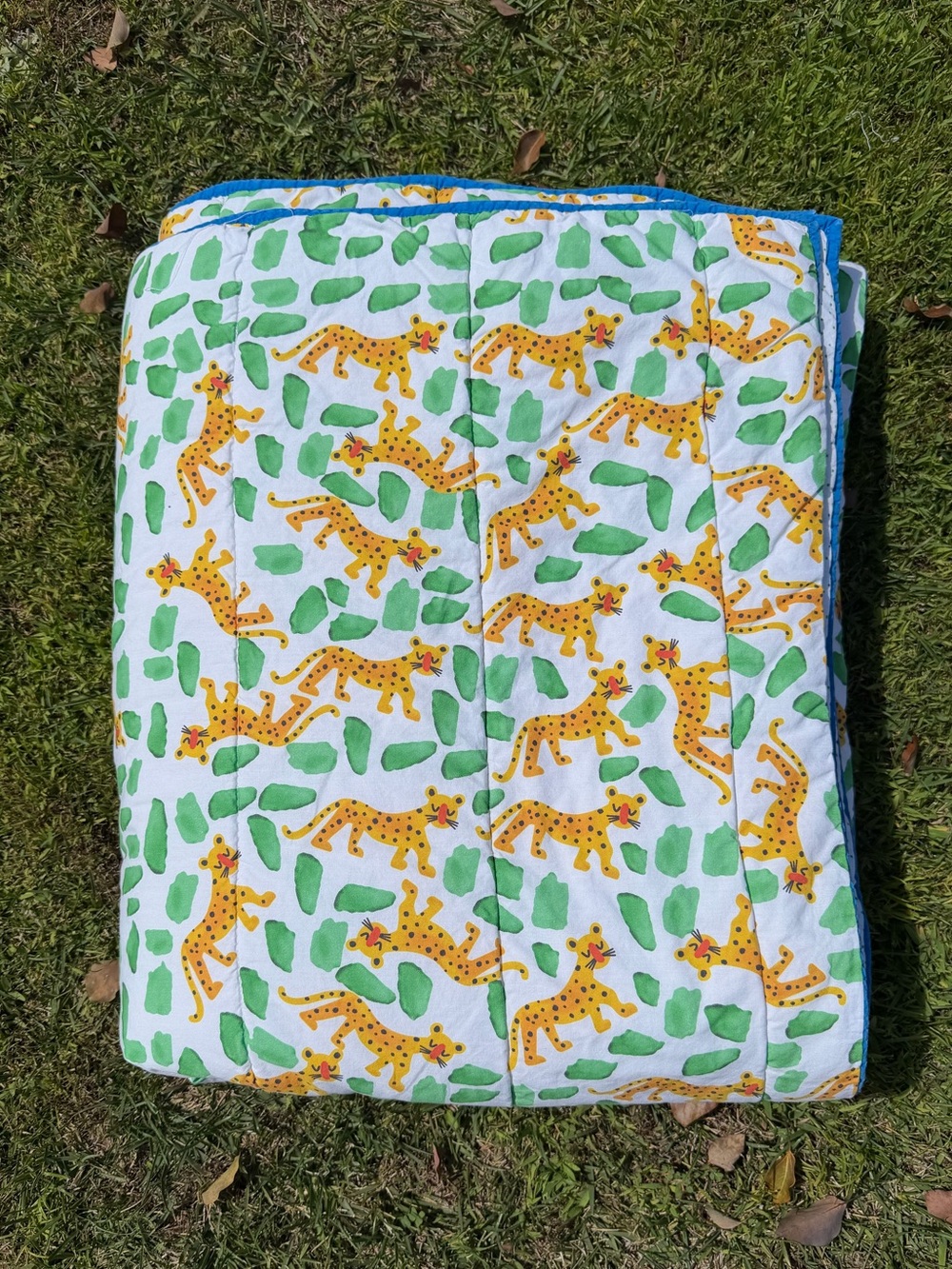 Anthropologie Mr. Boddington’s Studio Jungle Jaguar Twin Comforter Whimsical Fun